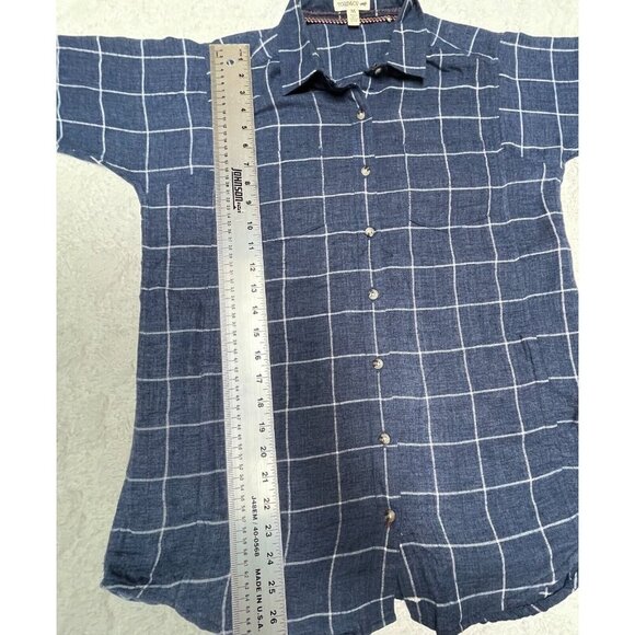 Toad & Co. Womens Button Down Long Sleeve Shirt Medium Check Blue Casual Pockets - Picture 5 of 8